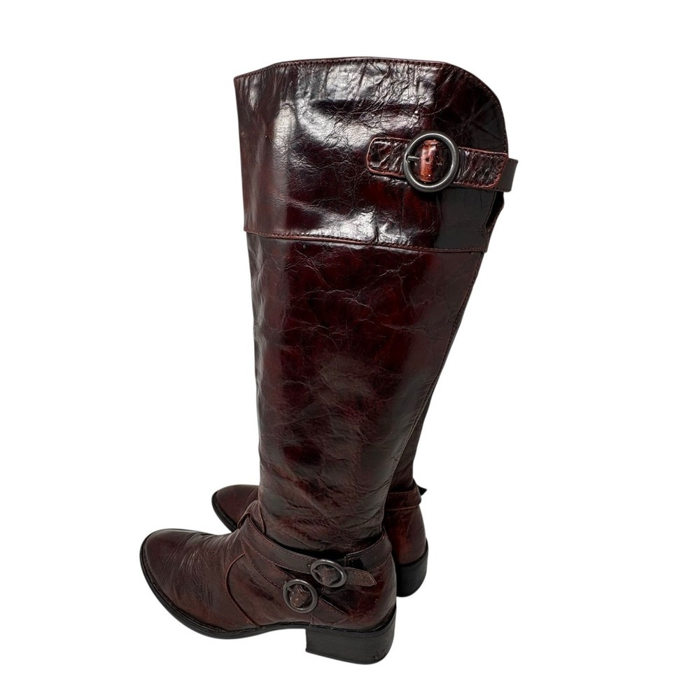 Born Crown Roxie Woman Riding Boots 8.5/40 M/W Brown Crackle Leather Equestrian